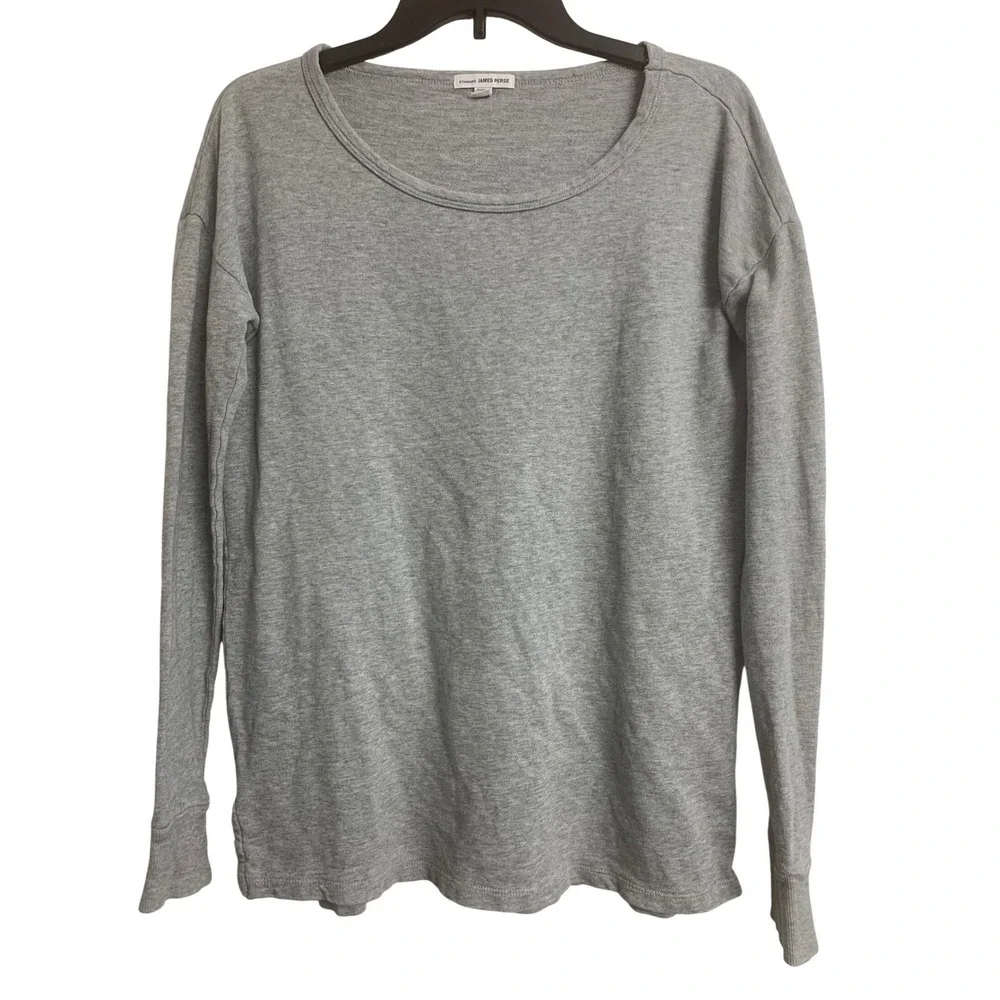 Standard James Perse Heather Grey Cotton‎  Knit Long Sleeve  Top Size 1